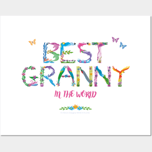 Best Granny in the world - tropical wordart Posters and Art